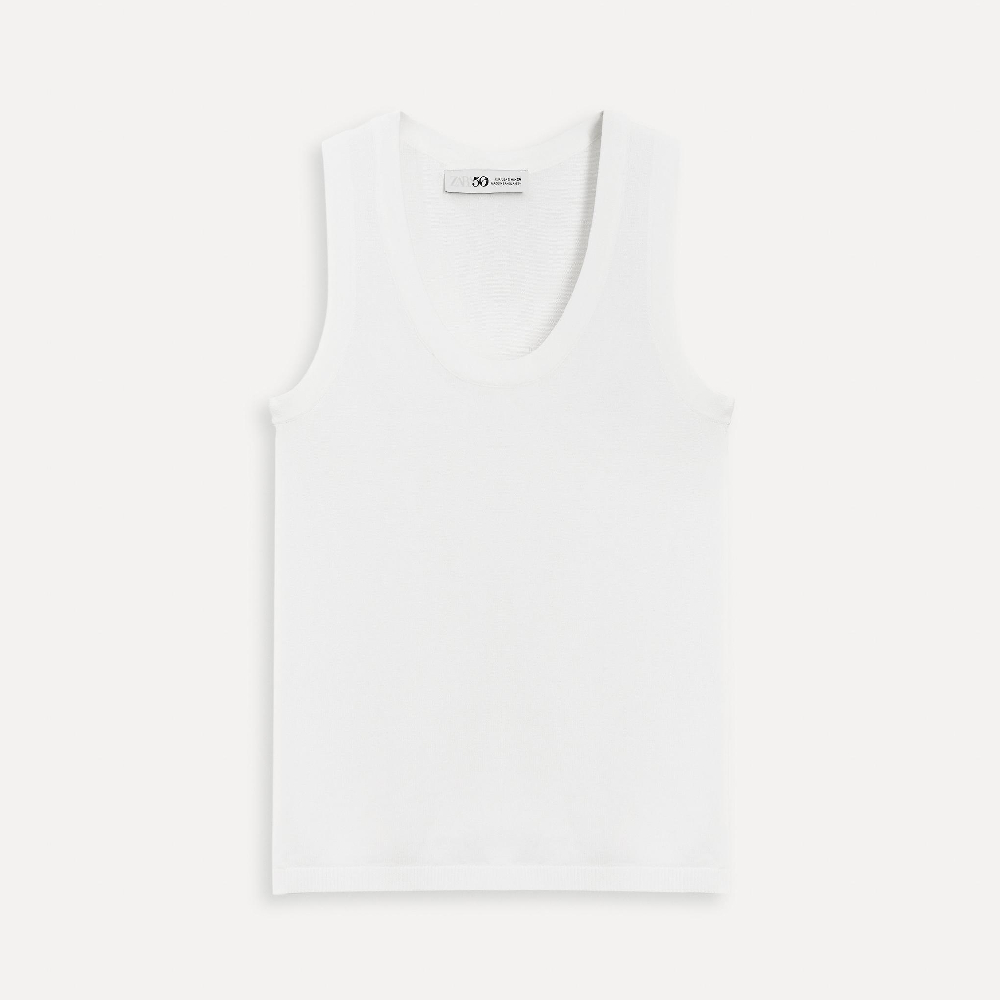 

Топ Zara Knit Sleeveless 50th Anniversary, белый