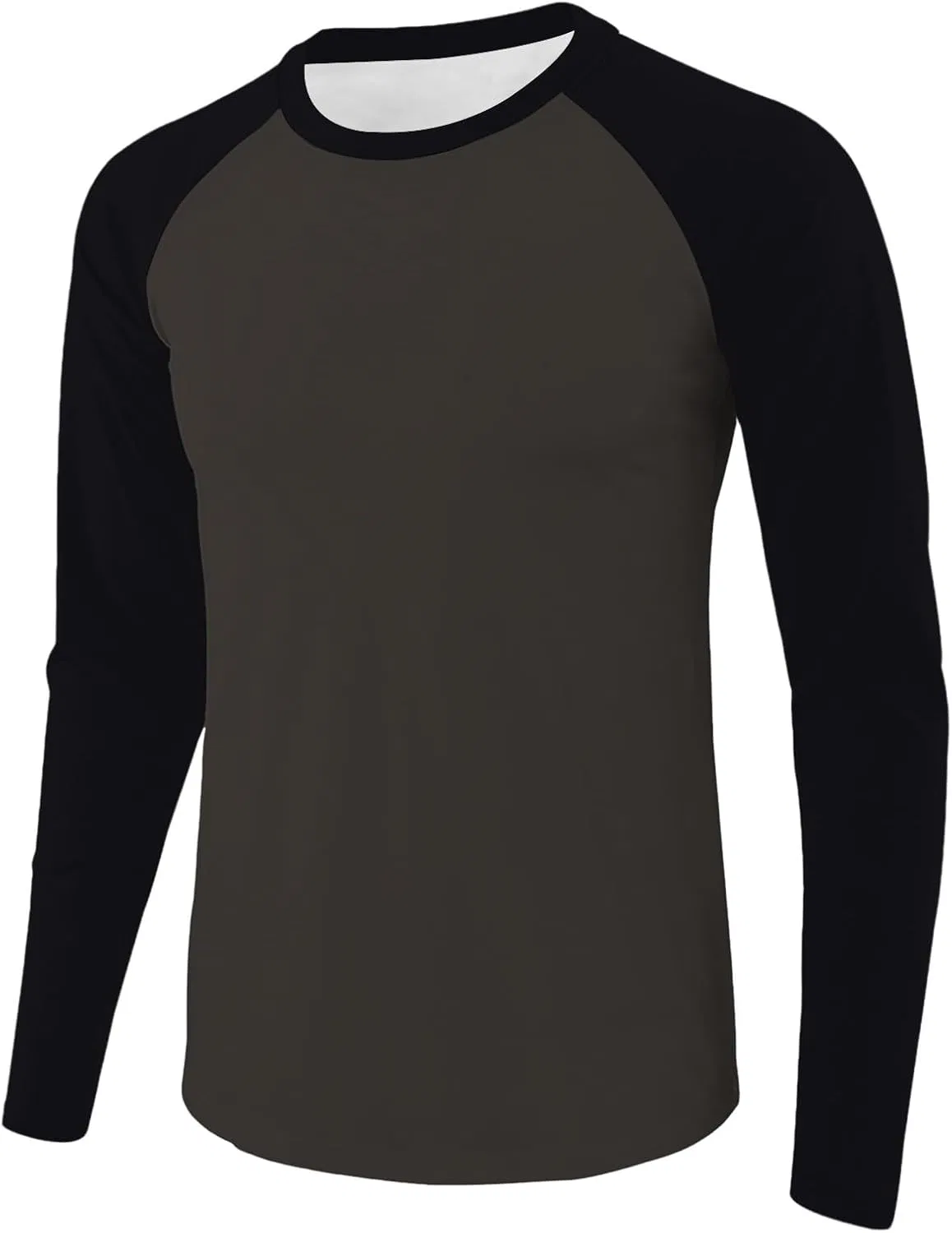 Мужская бейсбольная футболка реглан с длинным рукавом Color Block, Dark Grey