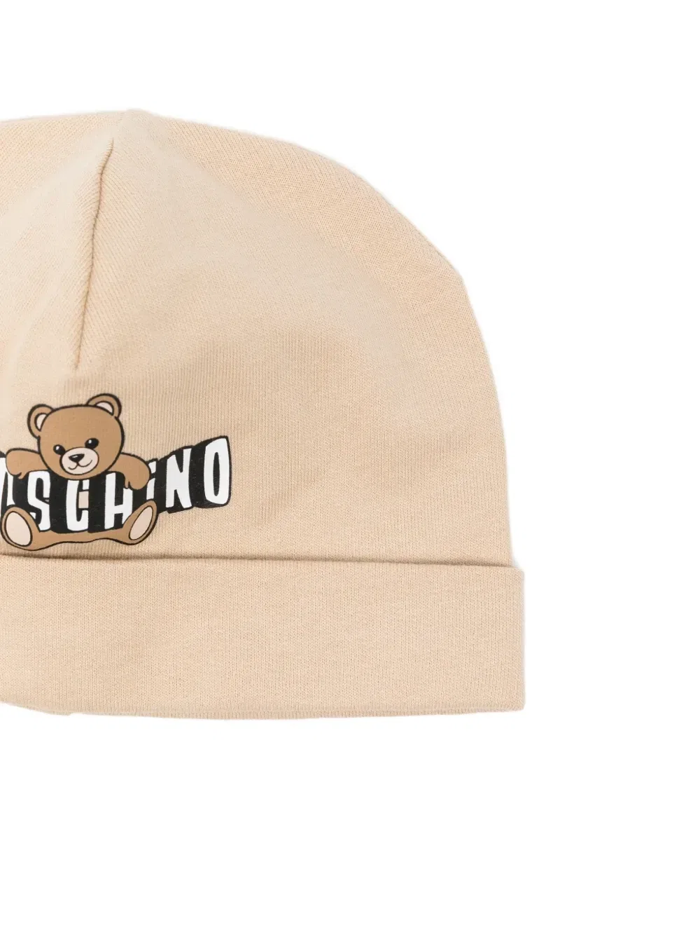 Комплект из шапок и нагрудников с логотипом Moschino Kids, бежевый — фото 3