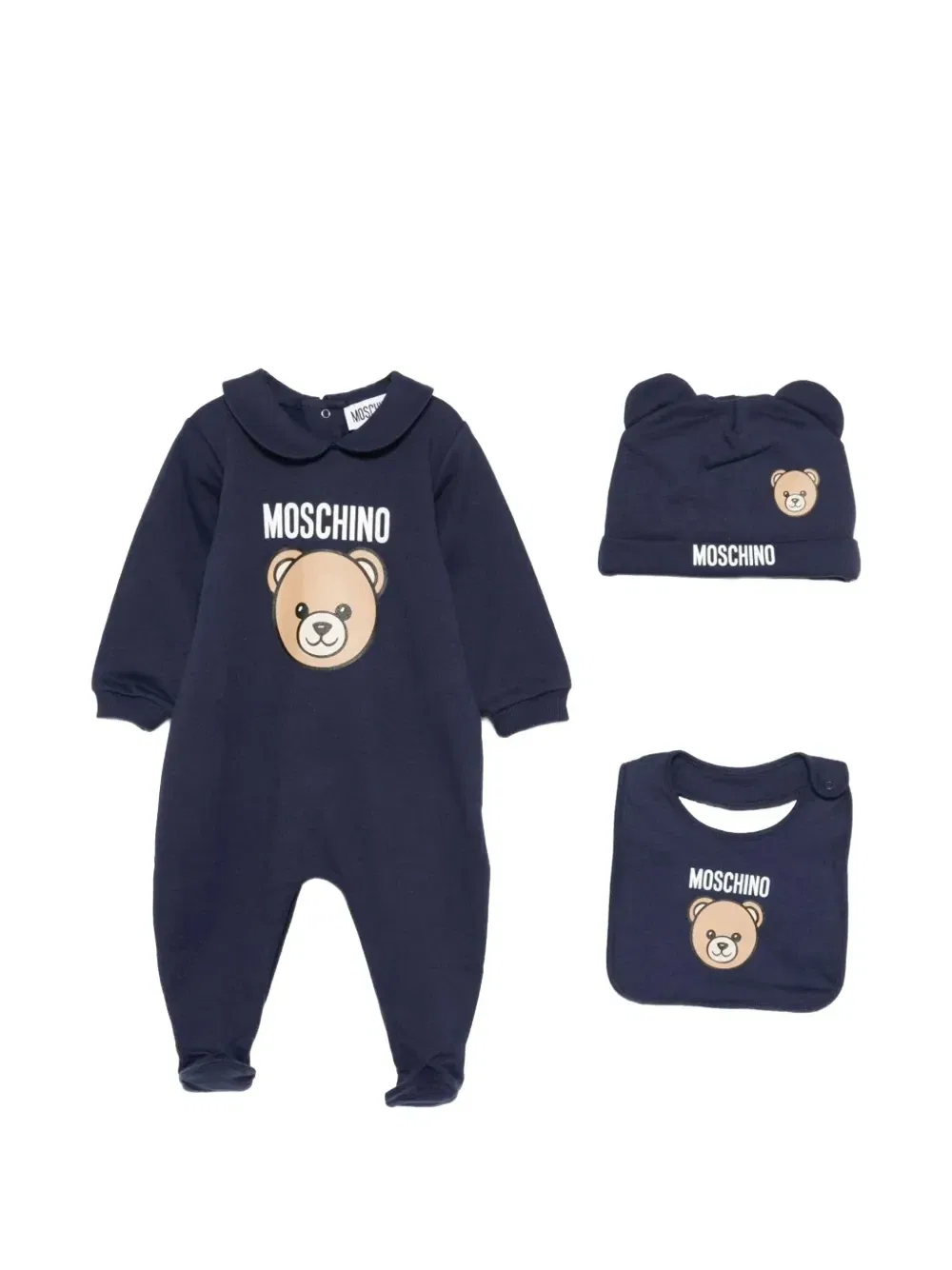 Комплект для новорожденного с аппликацией Moschino Kids, синий