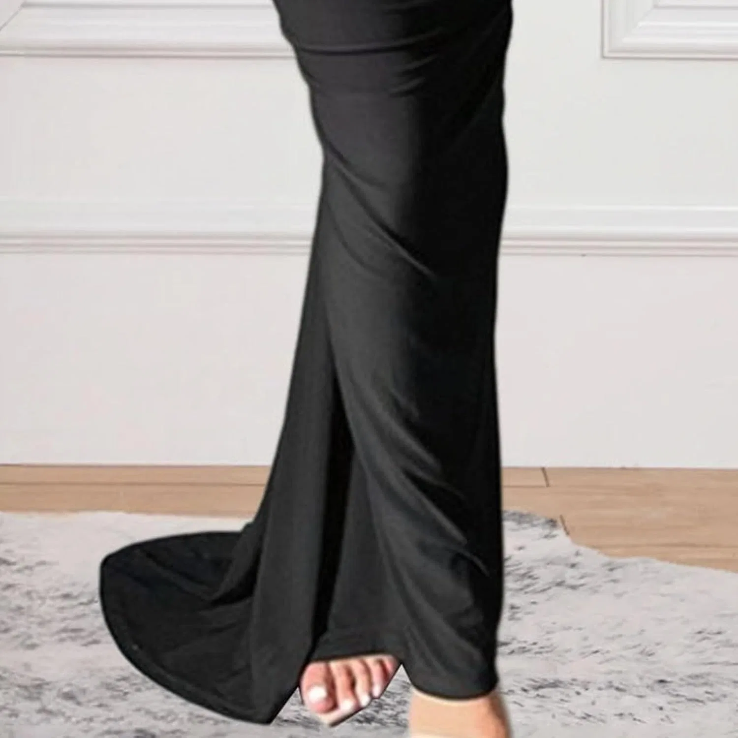 Женское облегающее платье с открытой спиной Bodycon, Black — фото 3