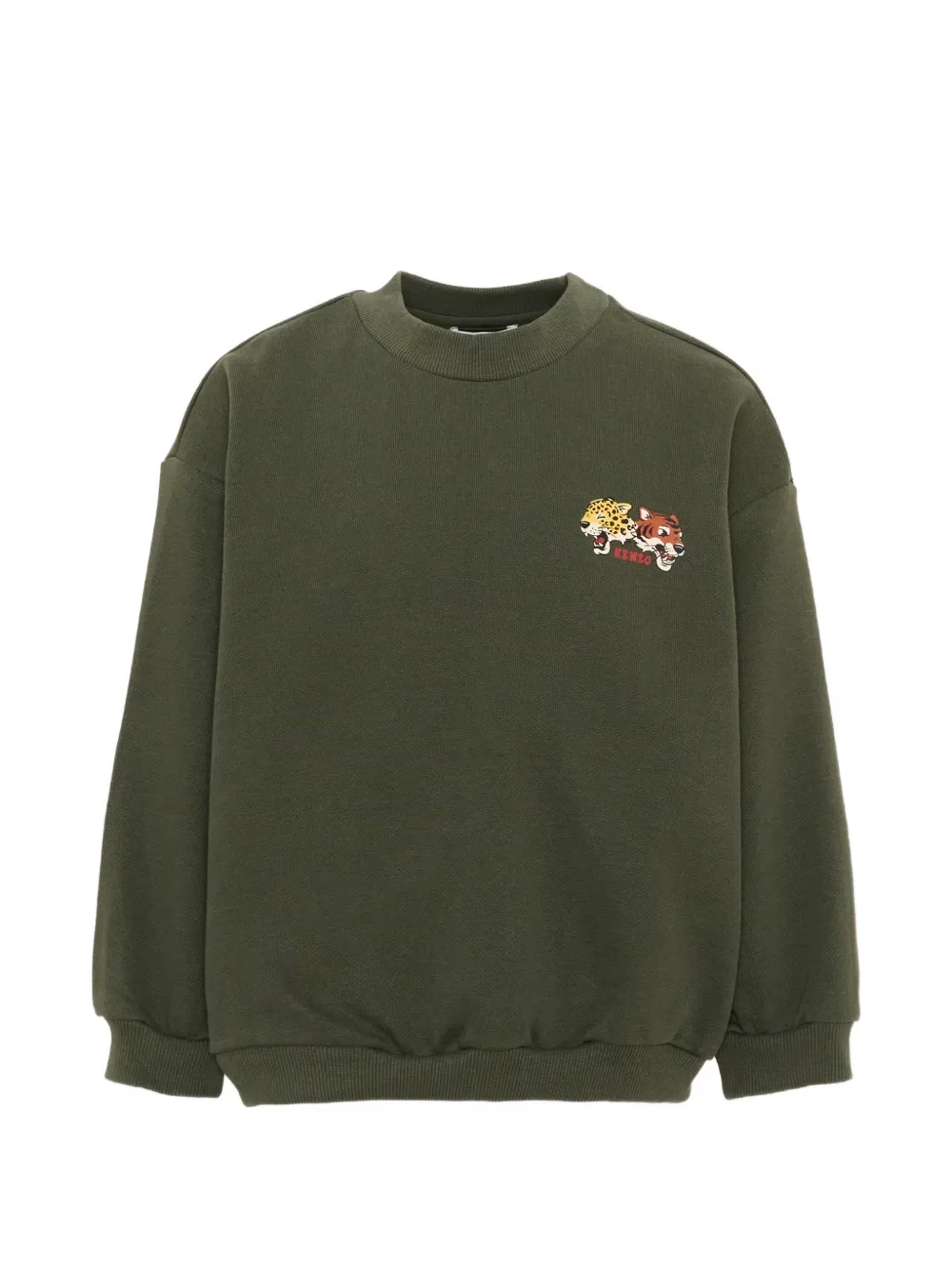 Свитшот с принтом Kenzo Kids, темно-зеленый