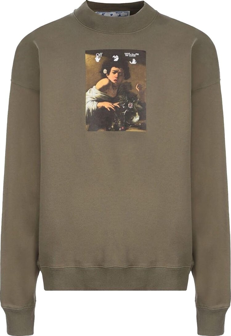 

Толстовка Off-White Caravaggio Boy Skate Crewneck 'Green/Multicolor', зеленый