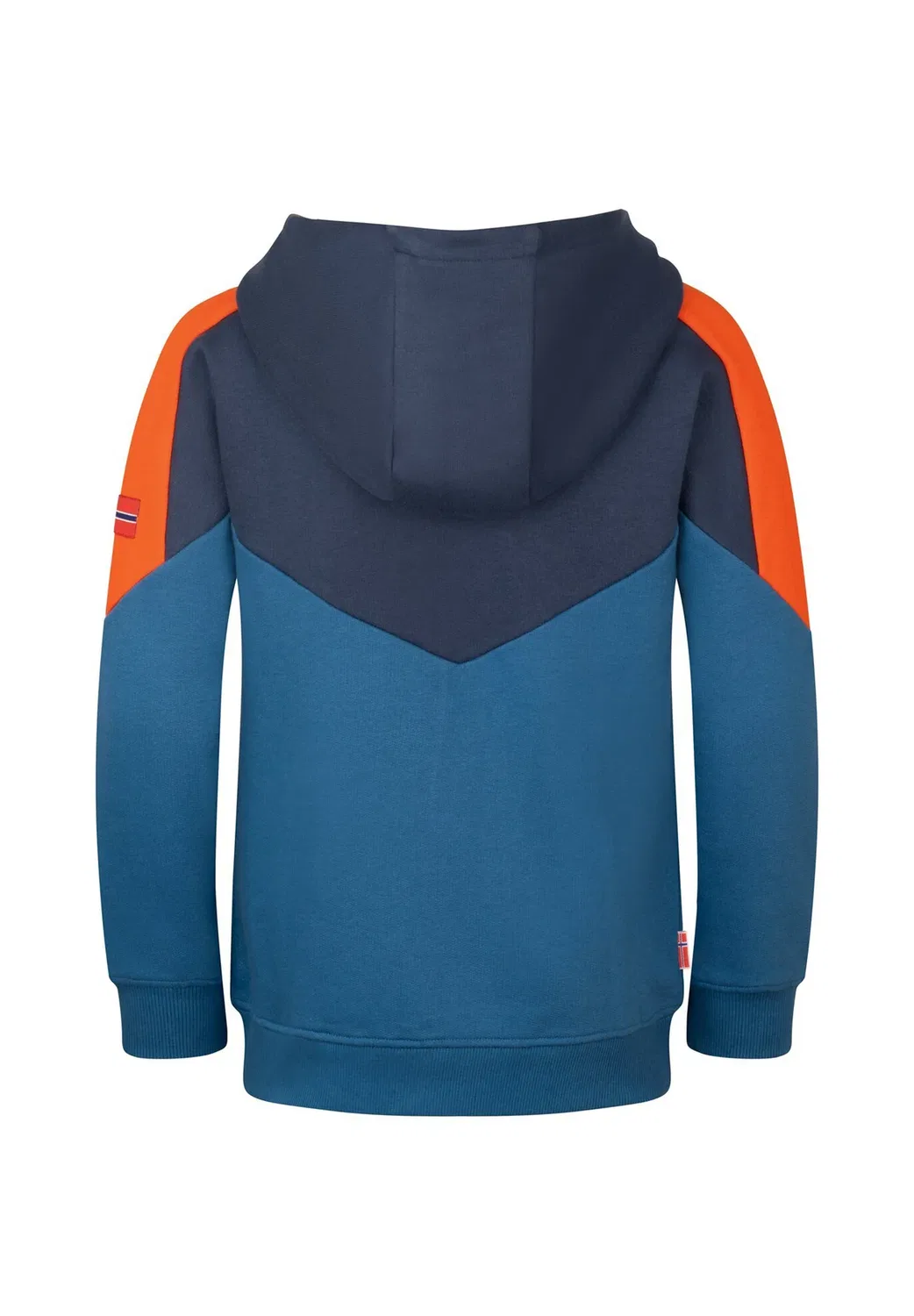 Детская куртка флеккефьорд унисекс - толстовка на молнии Trollkids, Nordic Blue/Mystic Blue/Flame Orange — фото 2