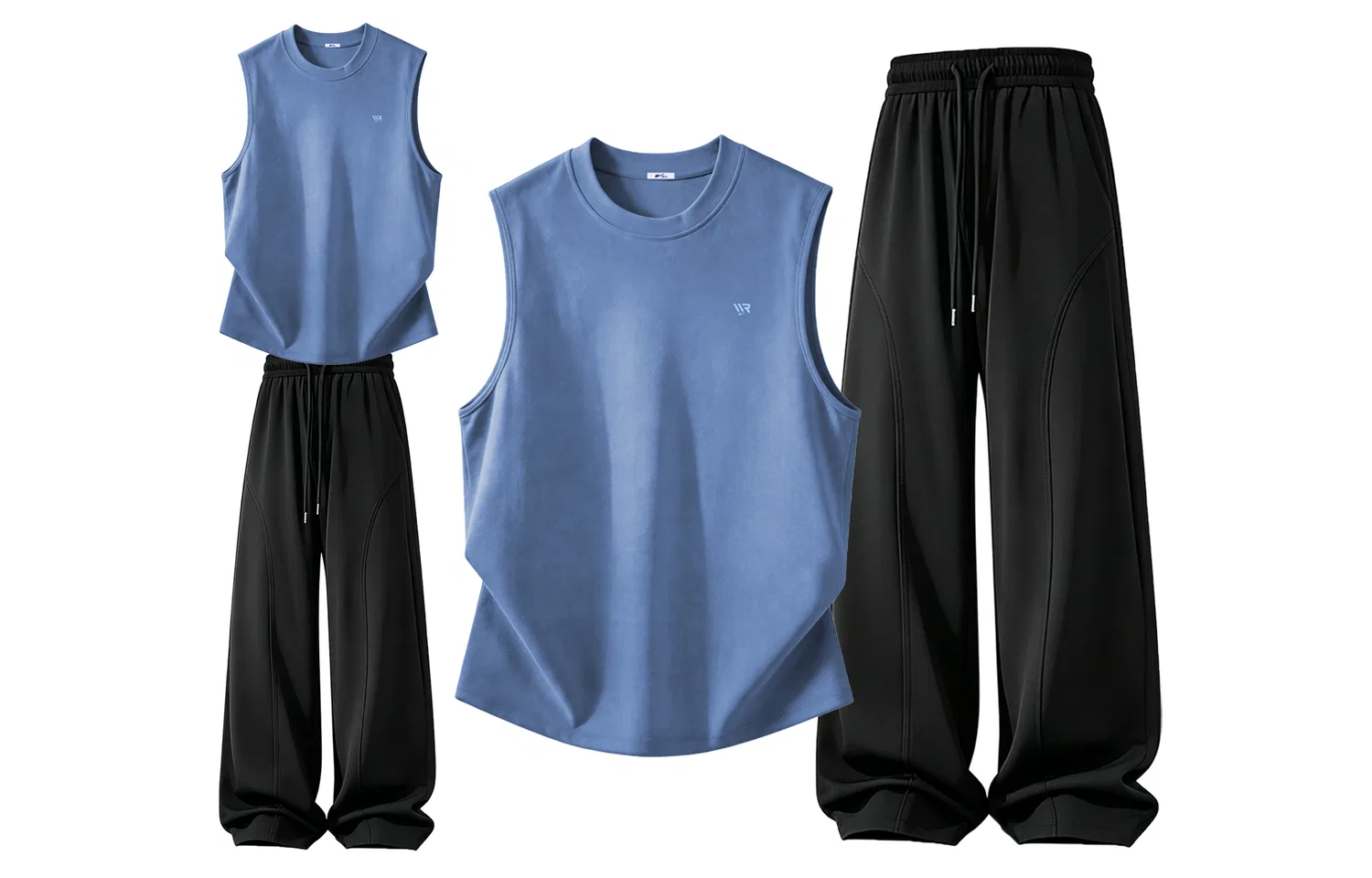 Детский спортивный комплект с принтом 2 предмета Blue+Black WARRIOR