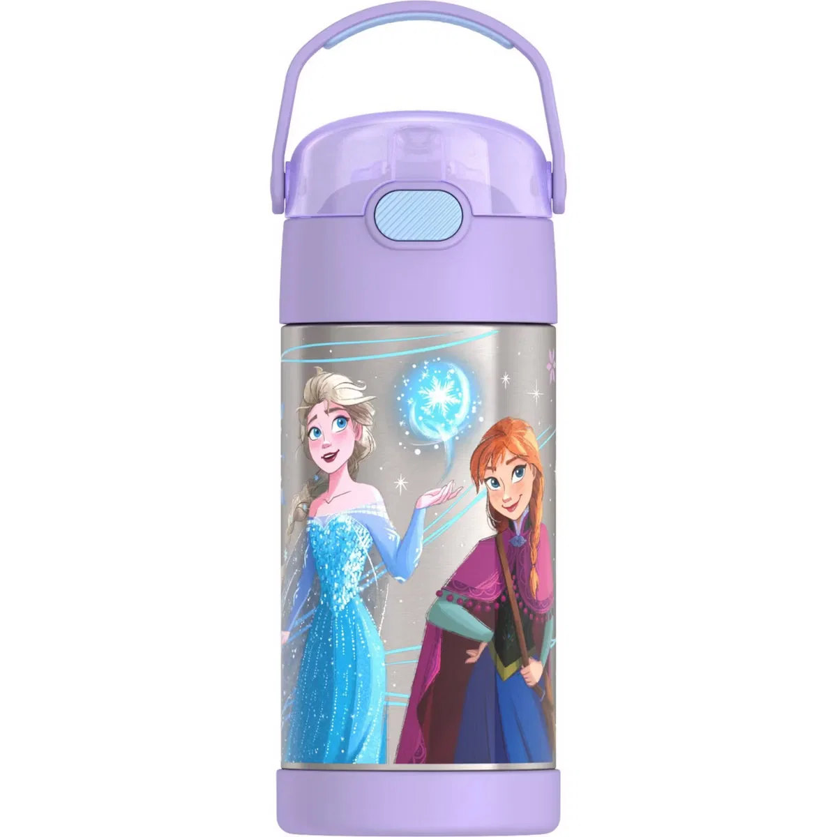 Детская бутылка для воды 350 мл из нержавеющей стали с трубочкой FUNtainer Thermos, Frozen Lavender