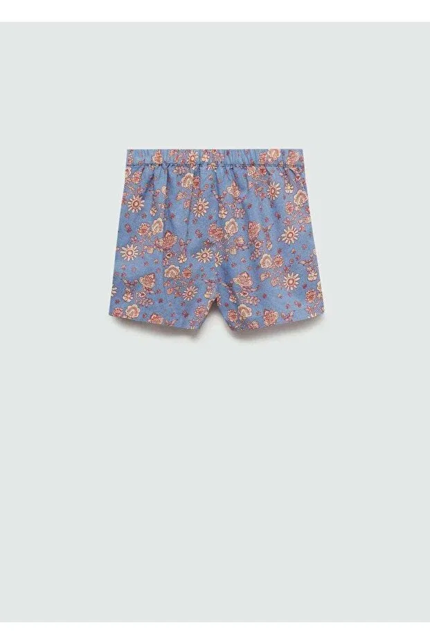 Детские шорты для девочек с принтом Mango Kids, Blue — фото 2