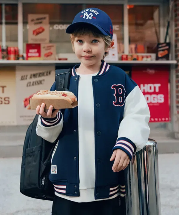 Спортивная куртка-пуховик с нашивкой, SPORTIVE Mlb Kids, navy