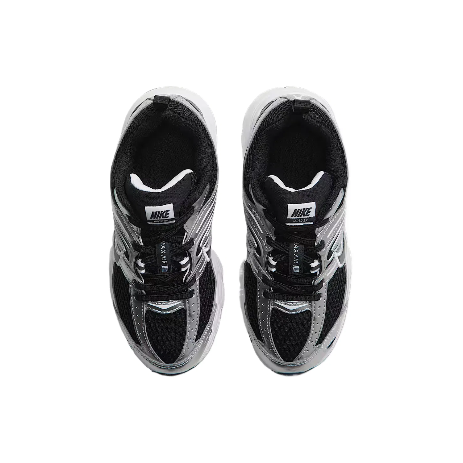 Детские кроссовки для бега с амортизацией Air Max Moto 2K Nike, Black/Metallic Silver/White — фото 4