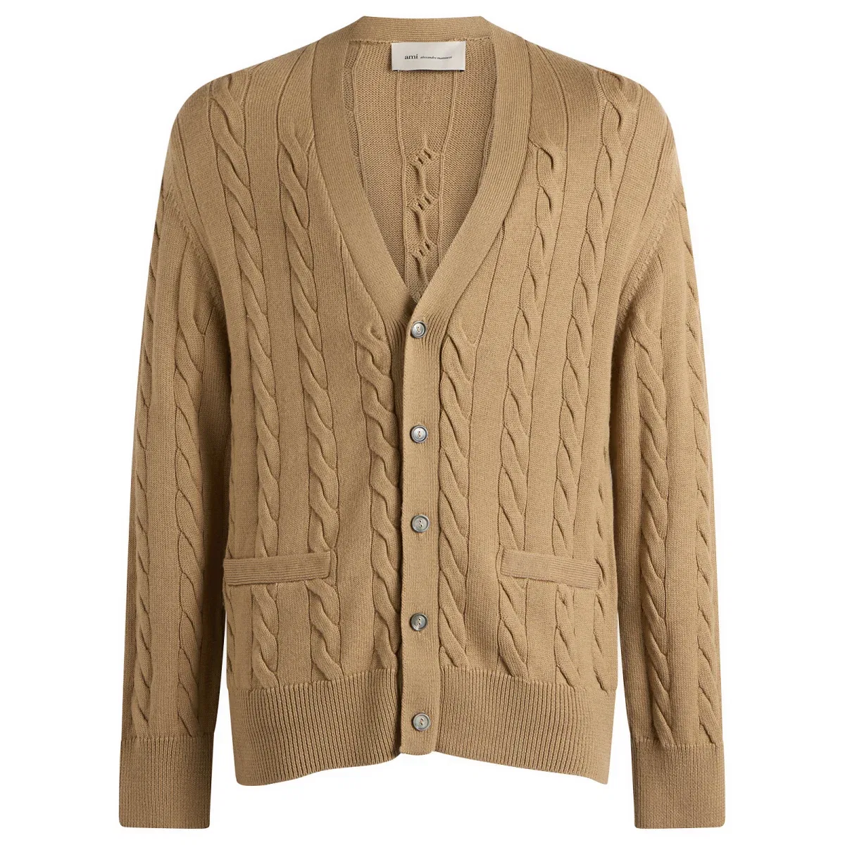 Кардиган с косами Ami Paris, Camel
