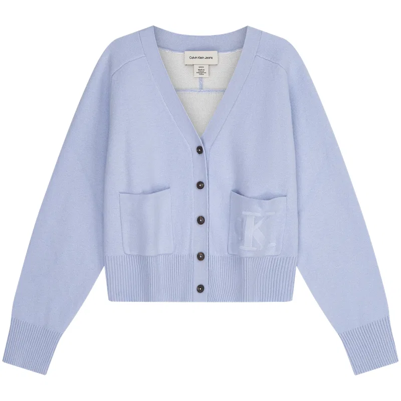 Женский свитер с V-образным вырезом Calvin Klein, Light Sky Blue
