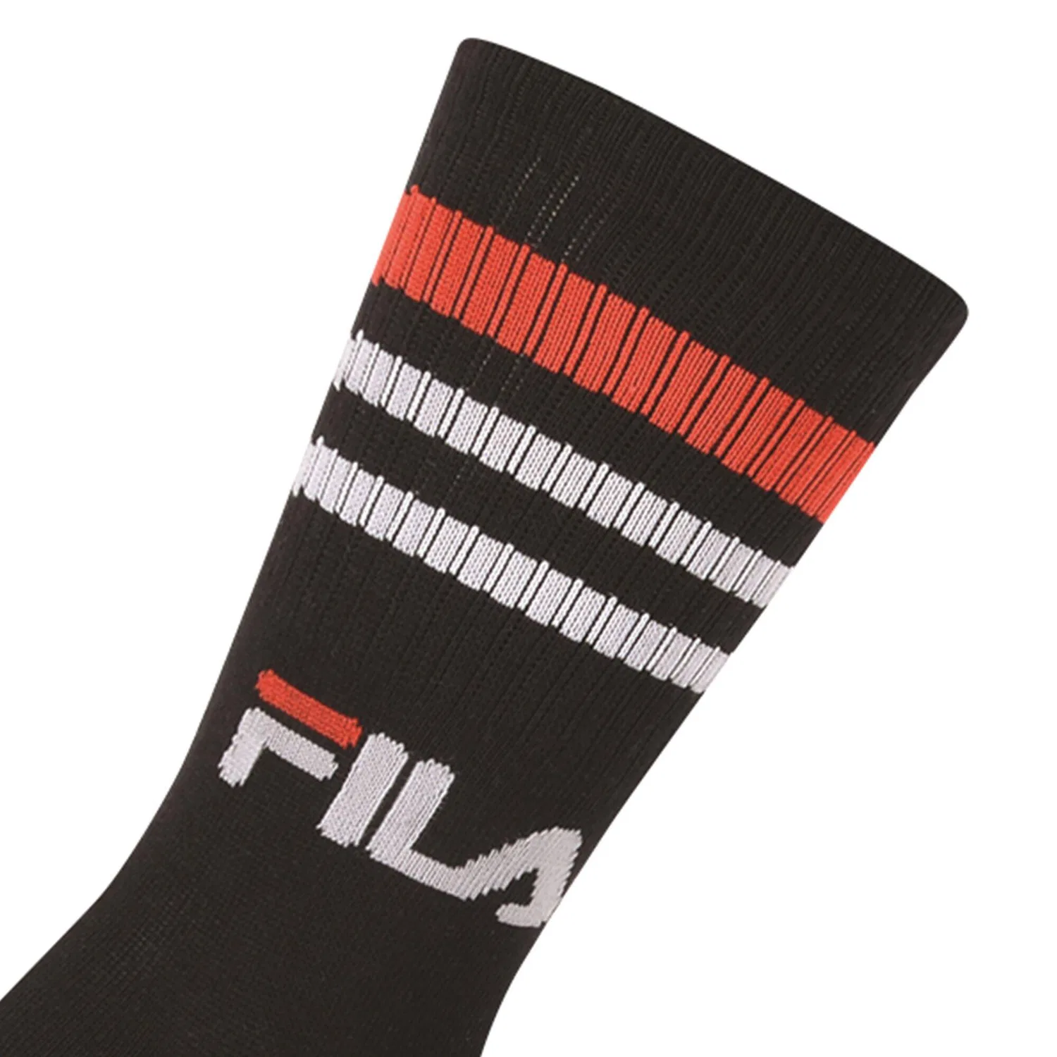 Детские носки с контрастным логотипом и полосками Fila, Schwarz — фото 3