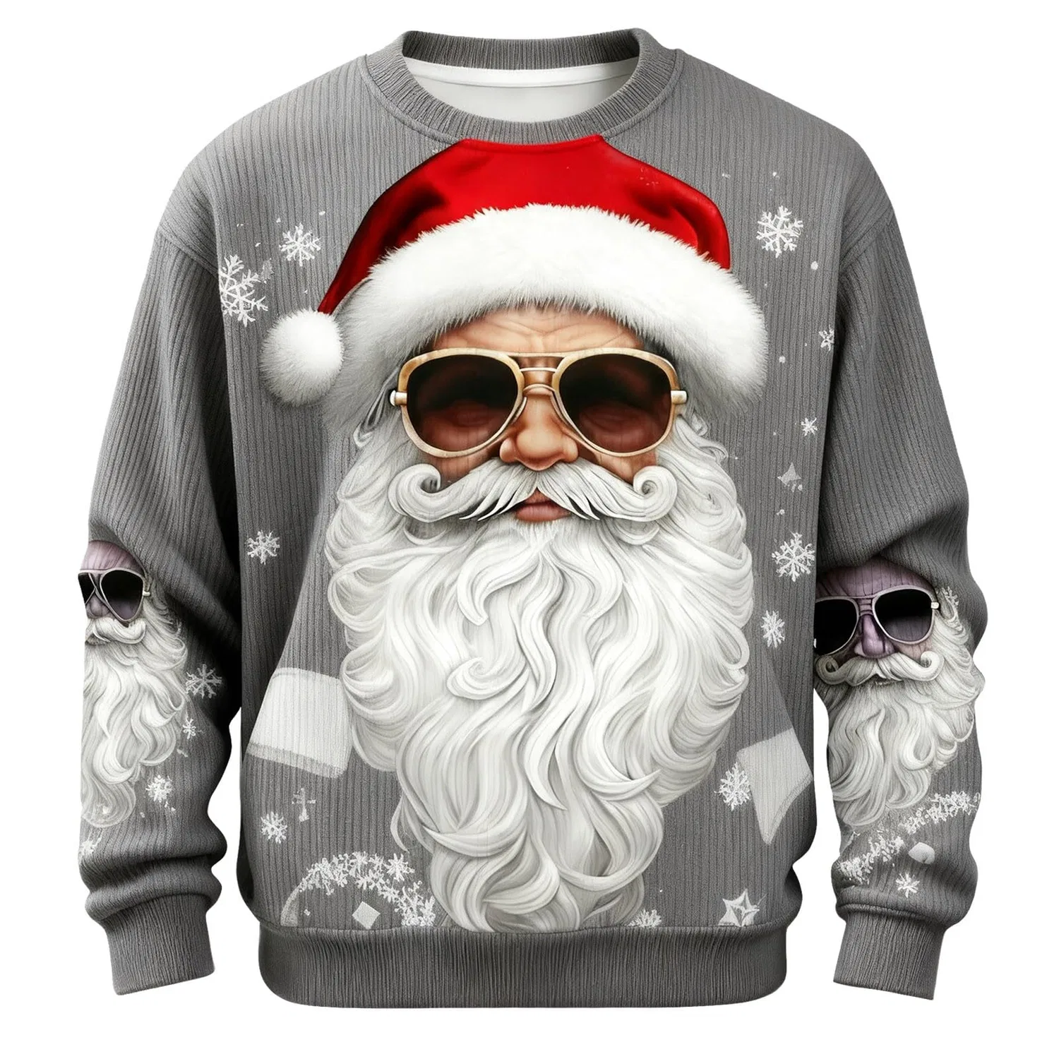 Мужской свитшот с принтом Unsiex Christmas Jumper, Z6-grigio