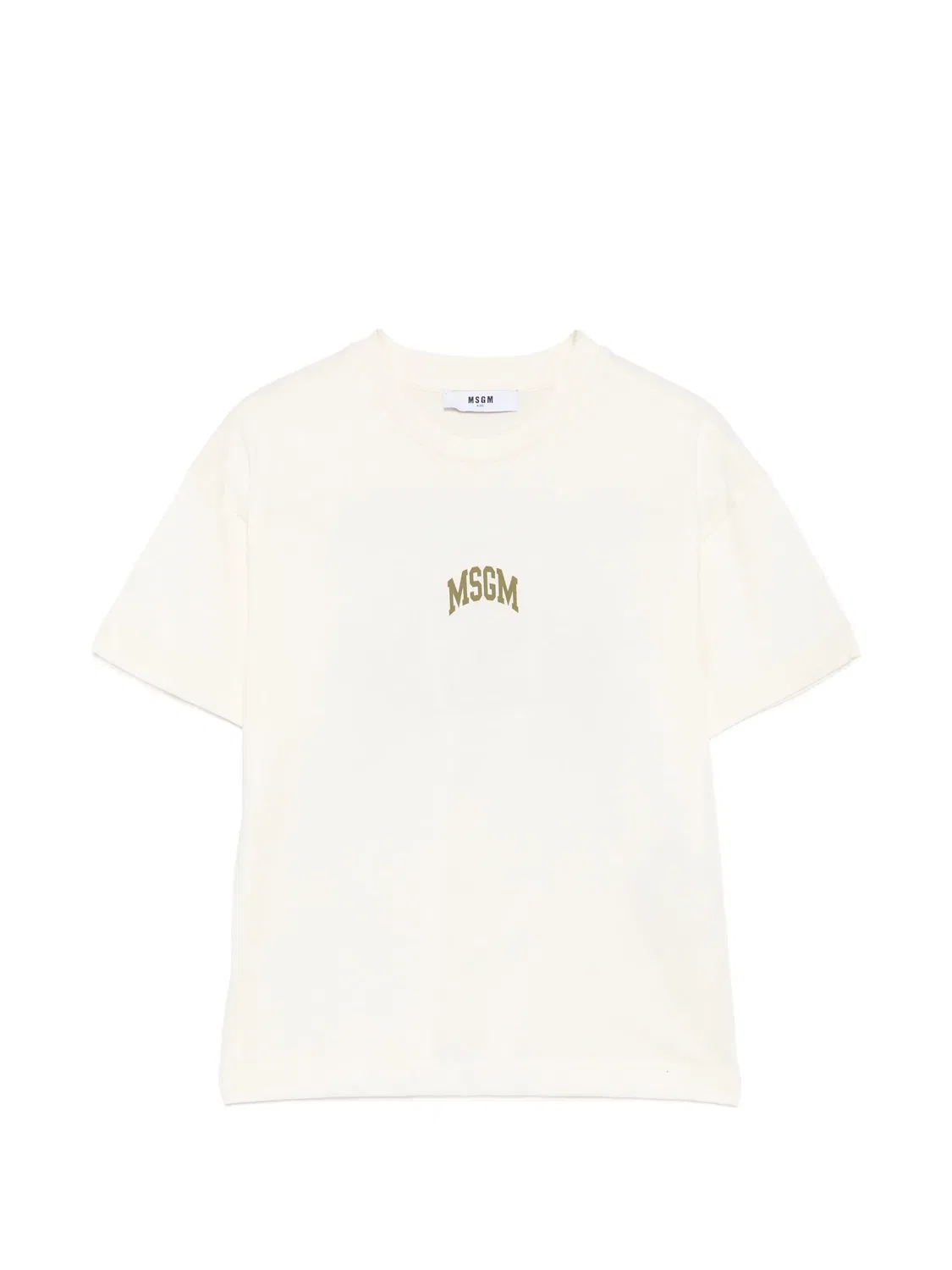 Футболка с логотипом Msgm Kids, нейтральные цвета