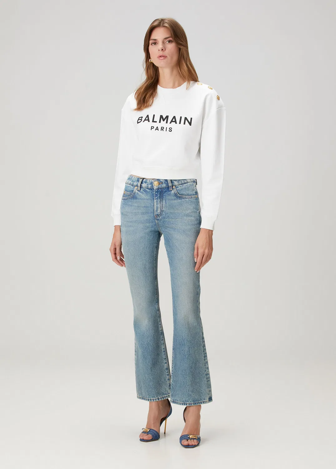Свитшот с логотипом Balmain, white — фото 2