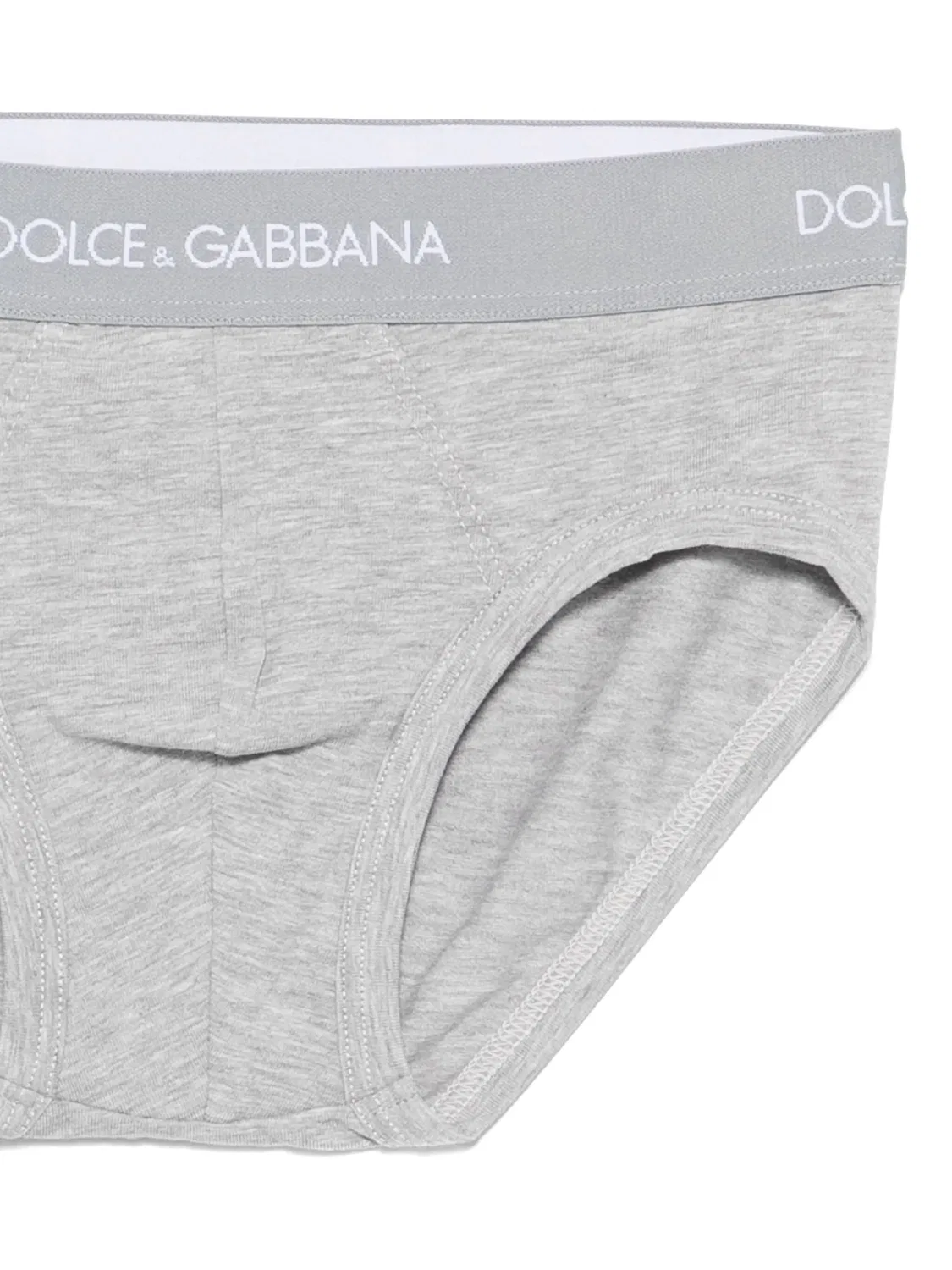 Брифы с логотипом на поясной резинке (упаковка из двух штук) Dolce & Gabbana, серый — фото 2