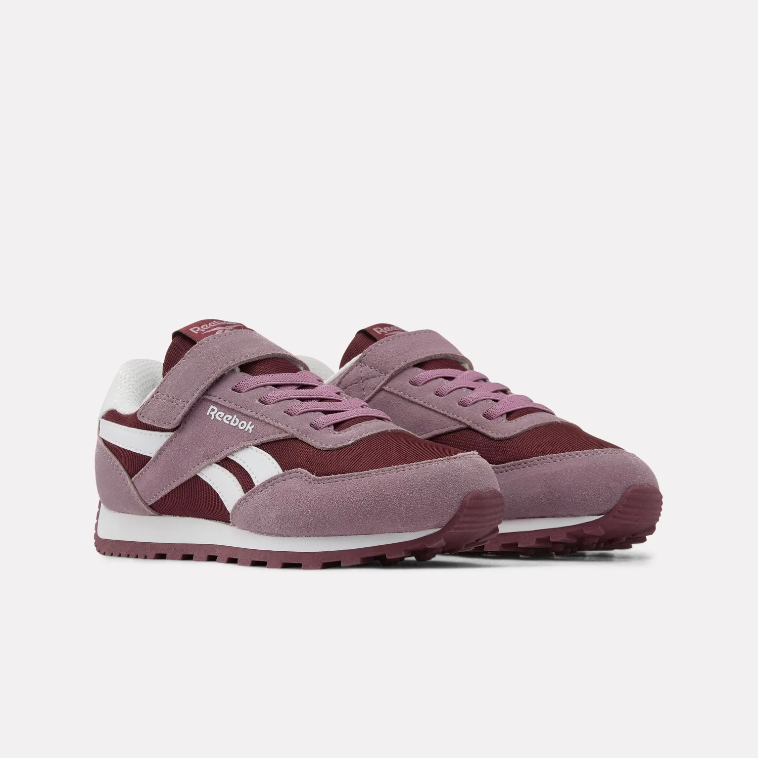Детские кроссовки для мальчиков с липучкой Reebok Glide Low Elastic & Top Strap Reebok, Berry Chill Blackberry Ftwrwhite — фото 4