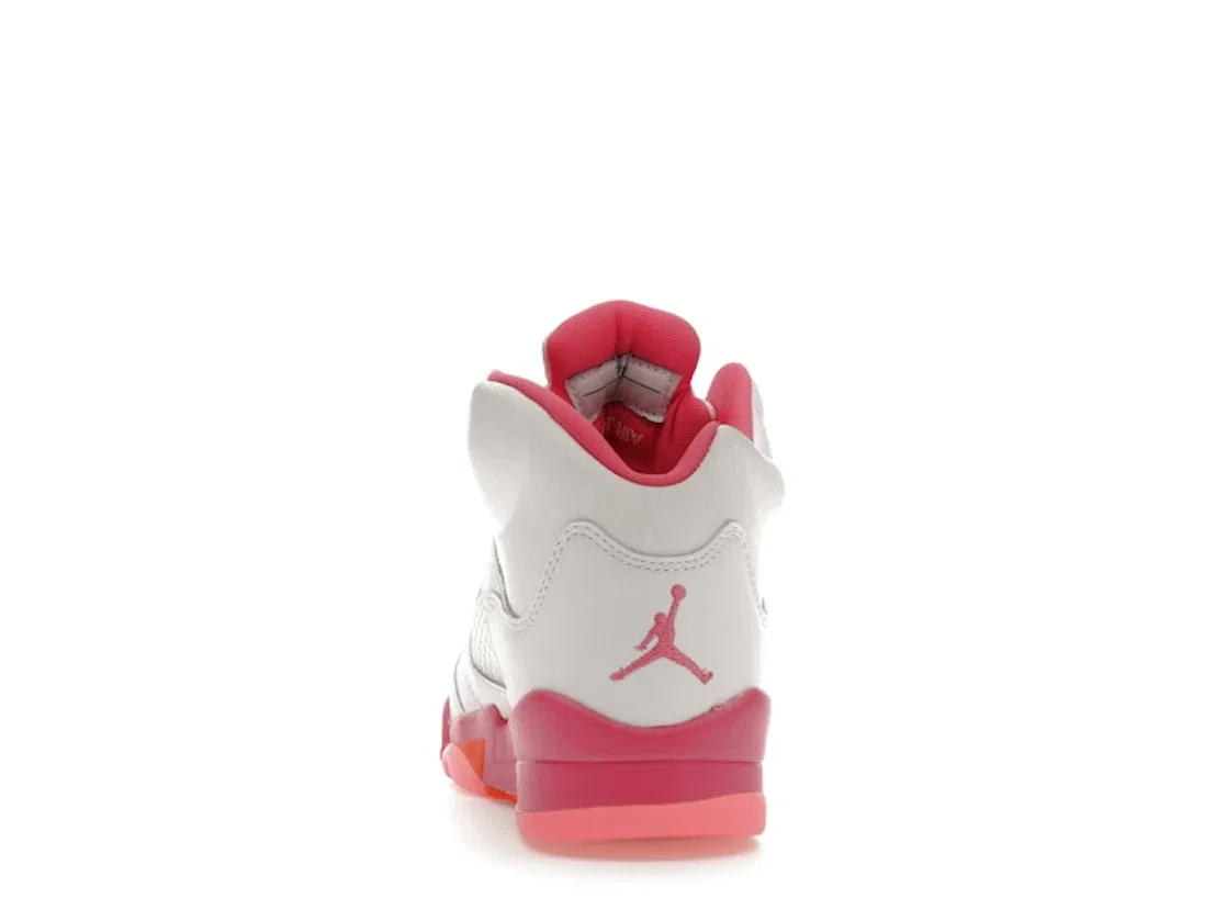 Детские кроссовки Lifestyle с принтом Jordan 5 Retro Jordan, White/Pinksicle/Safety Orange — фото 4