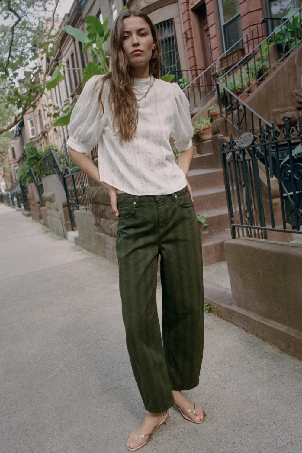 Романтическая кружевная рубашка ZARA, White
