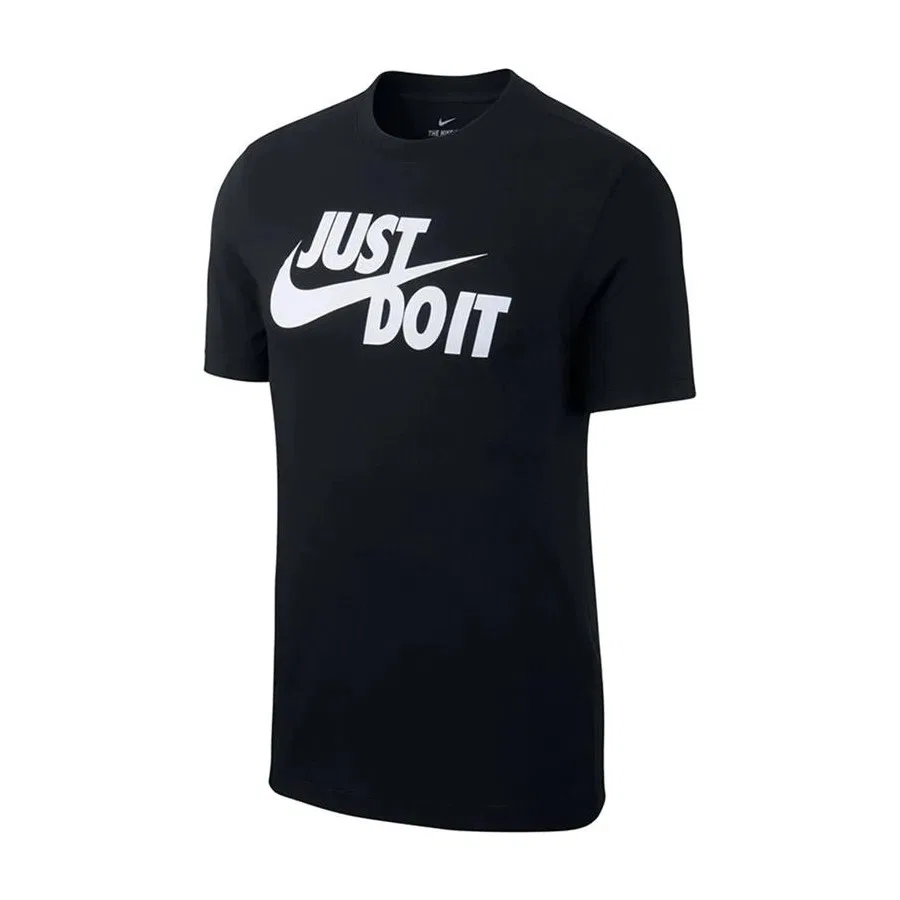 Футболка спортивная с принтом Just Do It Swoosh Nike, Черный — фото 3