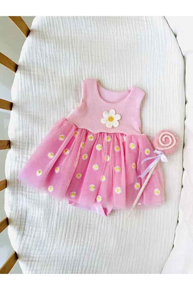 Детское платье для девочек хлопковое Lisa daisy tutu dress Nunu Baby, Pink