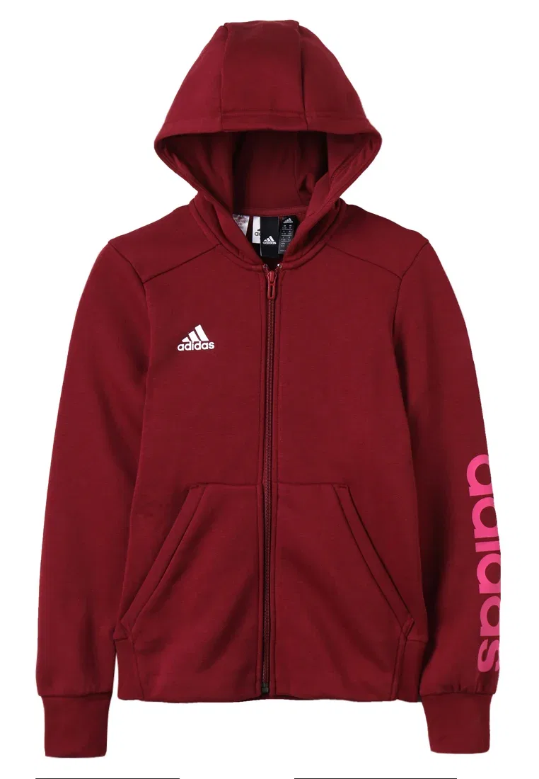 Линейная толстовка на молнии Adidas Performance, Noble Maroon/Real Magenta/White — фото 4