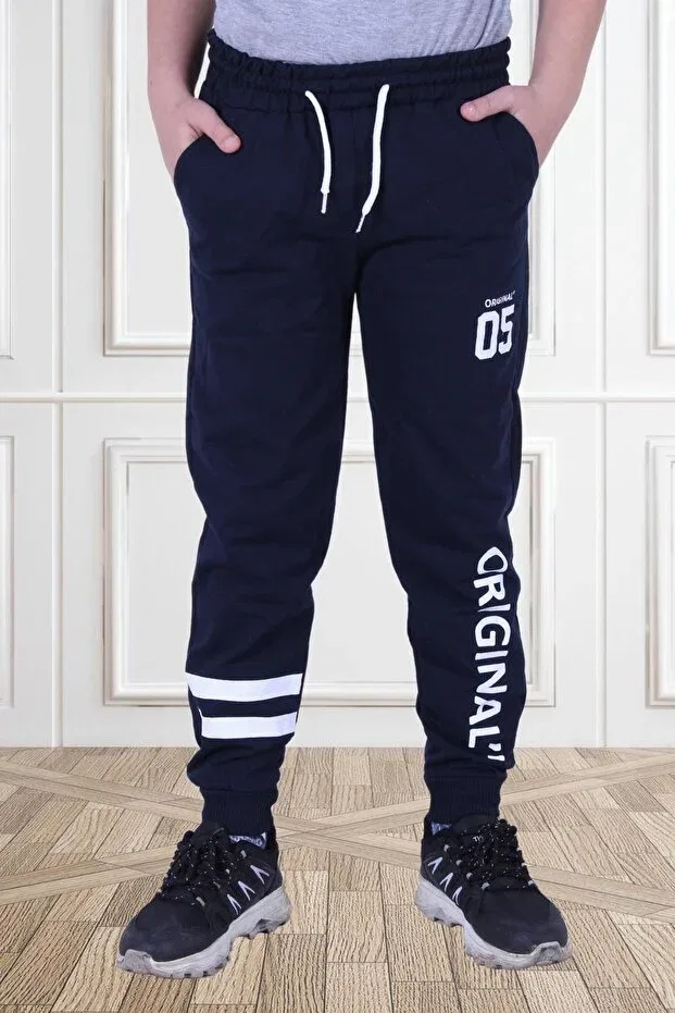 Детские спортивные штаны для мальчиков с принтом Fyk Collection, Navy Blue — фото 4