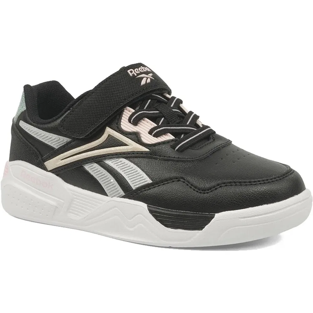 Кроссовки детские Reebok Puapua Kds I для девочек, с перфорацией, черные с розовыми акцентами — фото 2