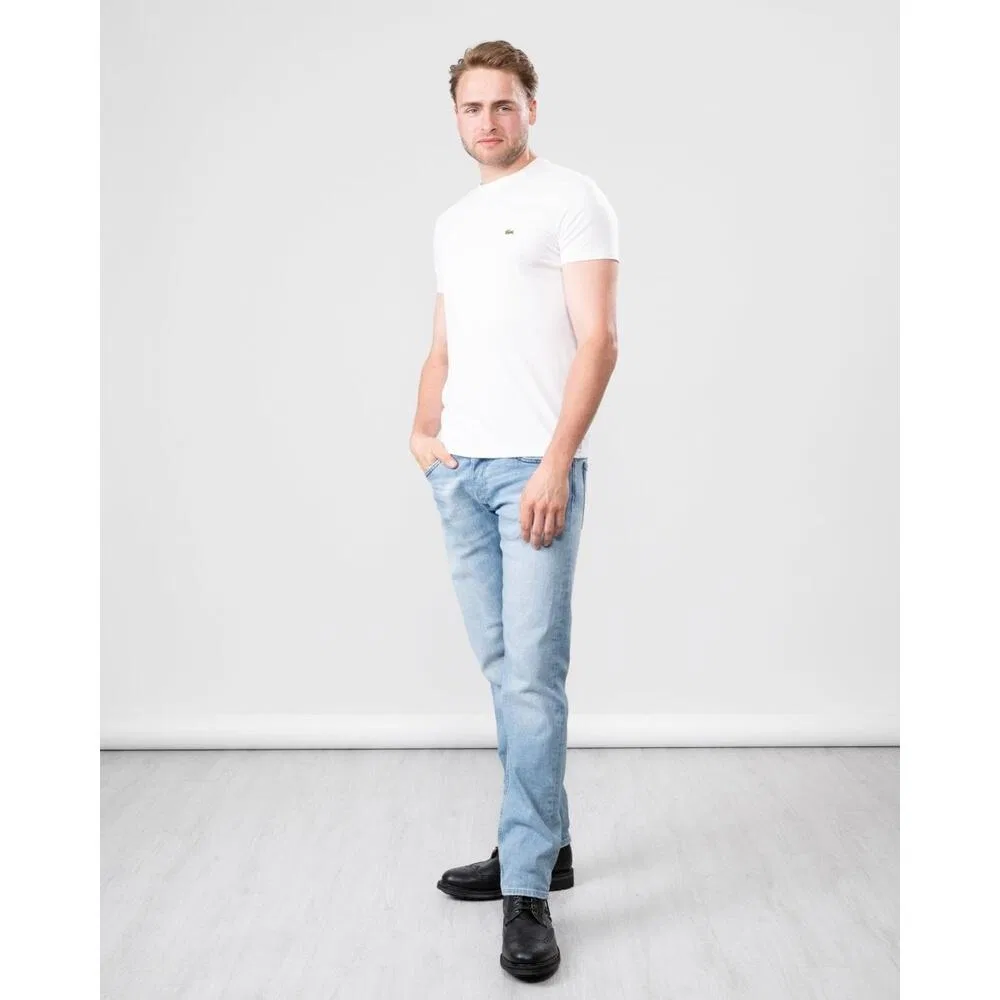 Мужская хлопковая футболка Lacoste, Weiß — фото 4