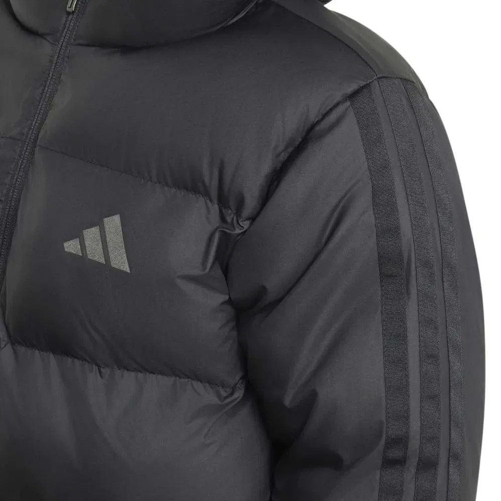 Детская куртка для девочек с утеплителем 3 Stripes Synthetic Down Jacket Adidas, Black — фото 4