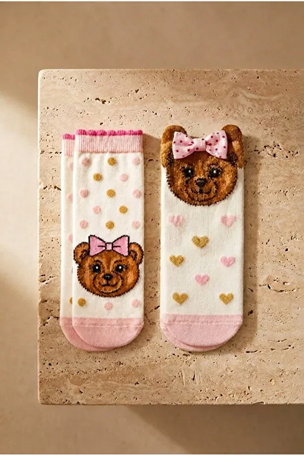 Детские носки для девочек с принтом Ocean Odyssey Bear Katia&Bony, Pink