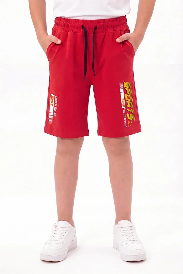 Детские шорты для мальчиков с принтом Sports print Fyk Kids, Red