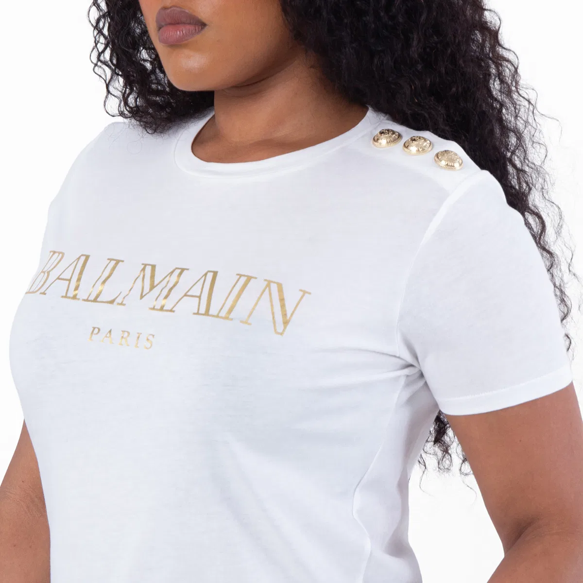 Футболка хлопковая с логотипом Paris Logo Balmain, White — фото 2