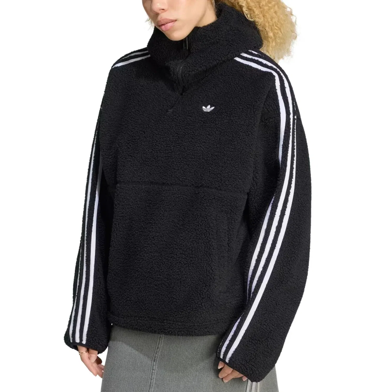 Женская куртка Jennie Fleece Hoodie Jacket Asia Sizing 'Black' adidas, черный — фото 2