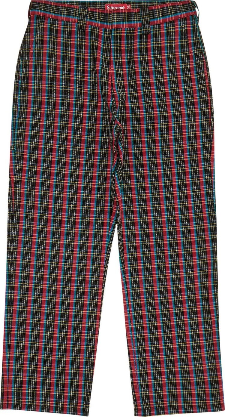 

Брюки Supreme Work Pant 'Red Plaid', красный