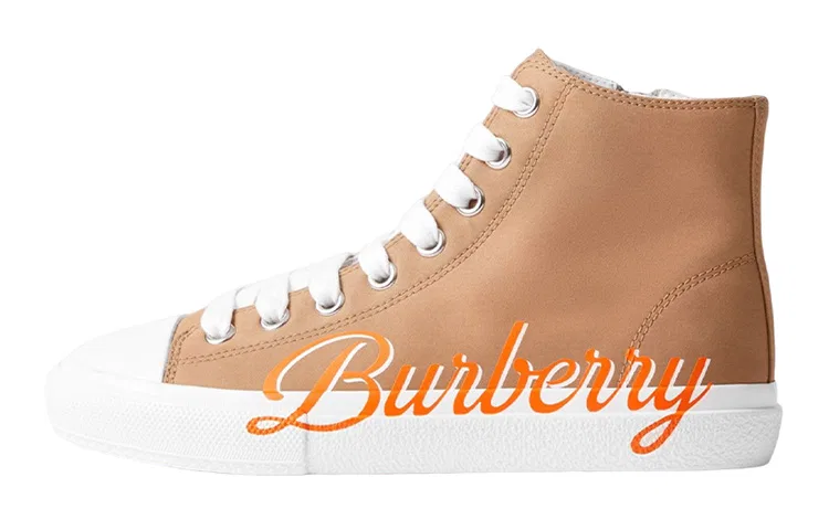Детские кеды для скейтбординга с принтом Burberry, Light Brown