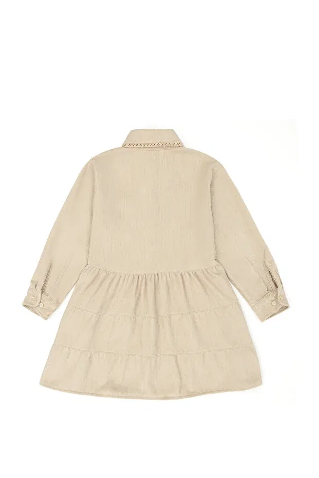 Детское платье-рубашка с длинным рукавом U.S. Polo Assn., Sand — фото 3