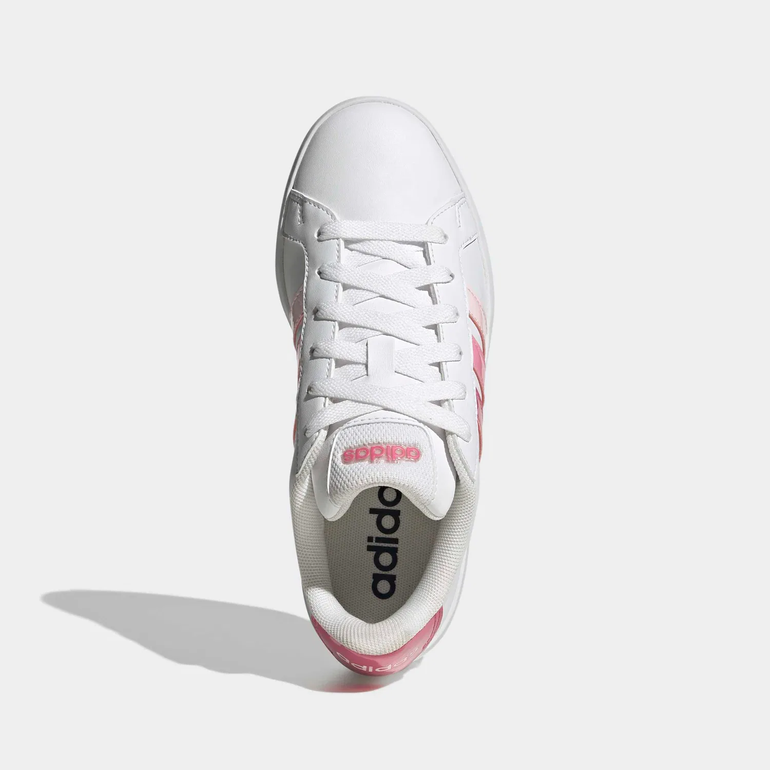 Детские кроссовки с тремя полосками Adidas Sportswear Grand Court 3.0, Cloud White/Pink Fusion/Bliss Pink — фото 4