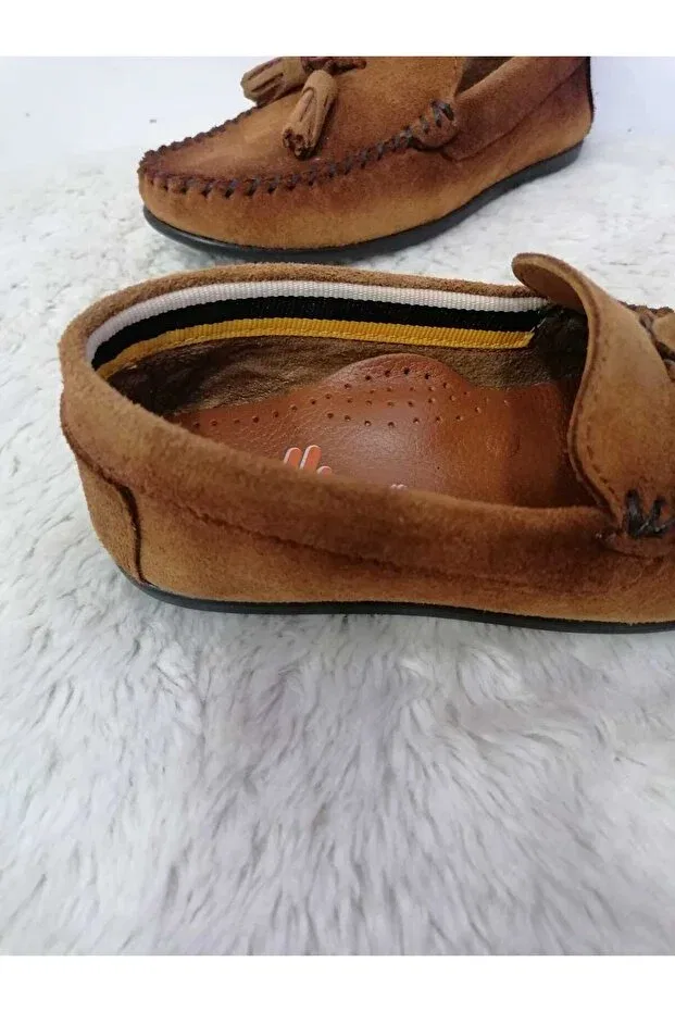 Детские туфли для мальчиков ортопедические из натуральной кожи Özgür Kids, Taba — фото 3