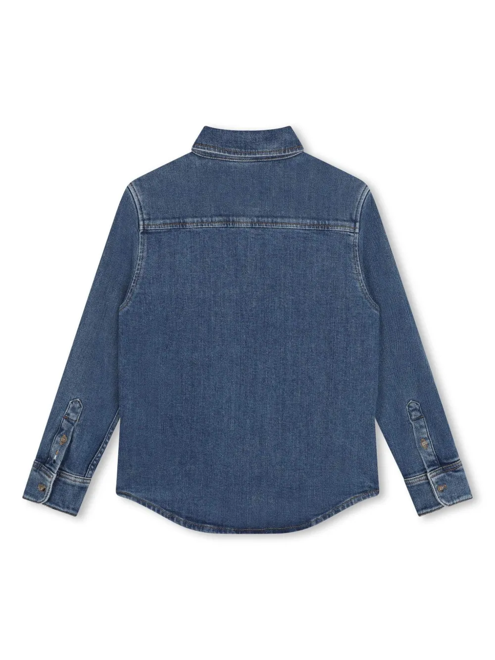 Джинсовая рубашка с логотипом BOSS Kidswear, синий — фото 2