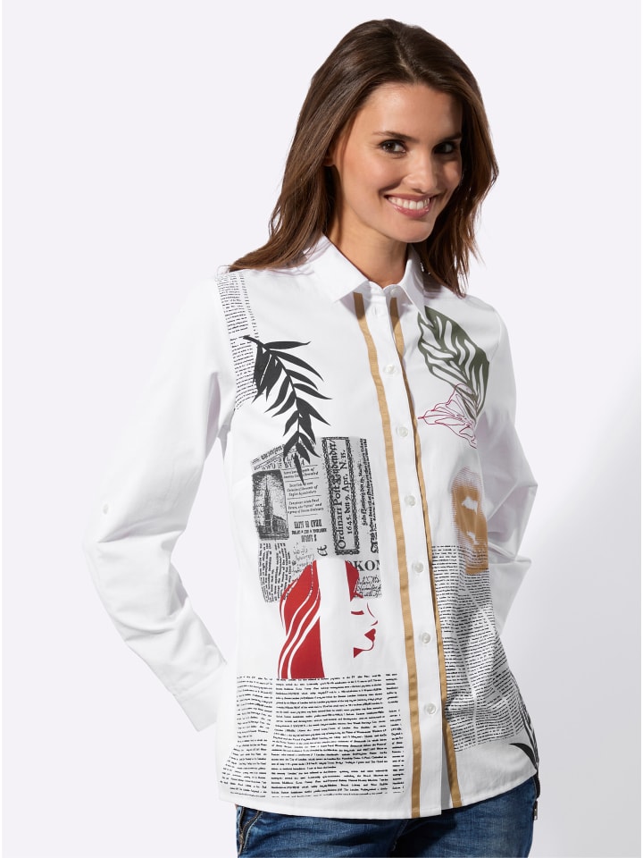 

WITT WEIDEN Белая рубашка-блузка с принтом