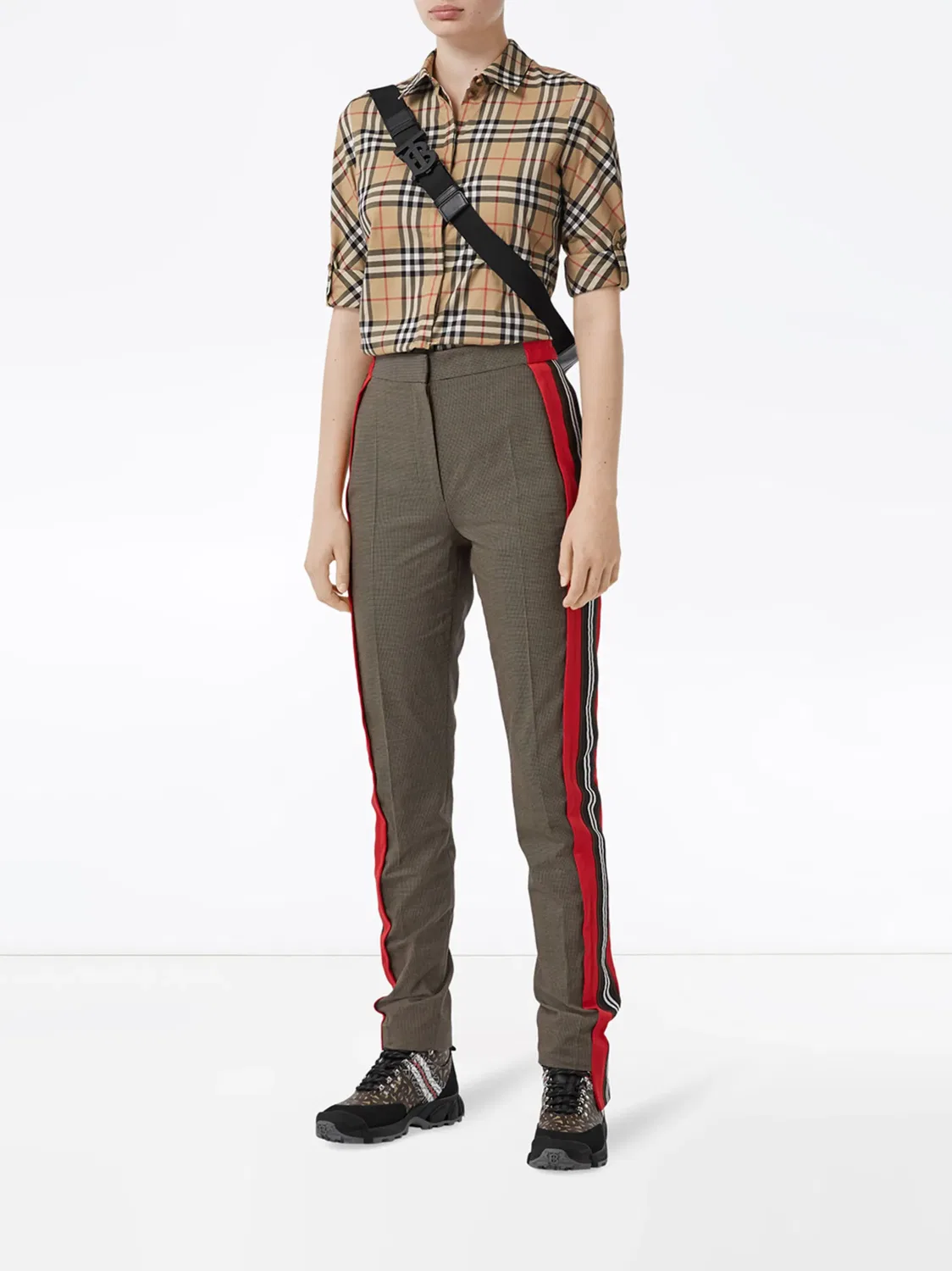 Рубашка с винтажной клеткой Burberry, коричневый — фото 2