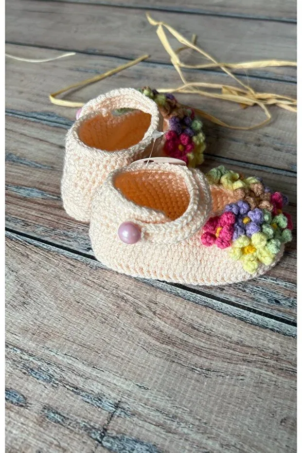 Детские пинетки для девочек вязаные Care Seraskids, Pink — фото 4