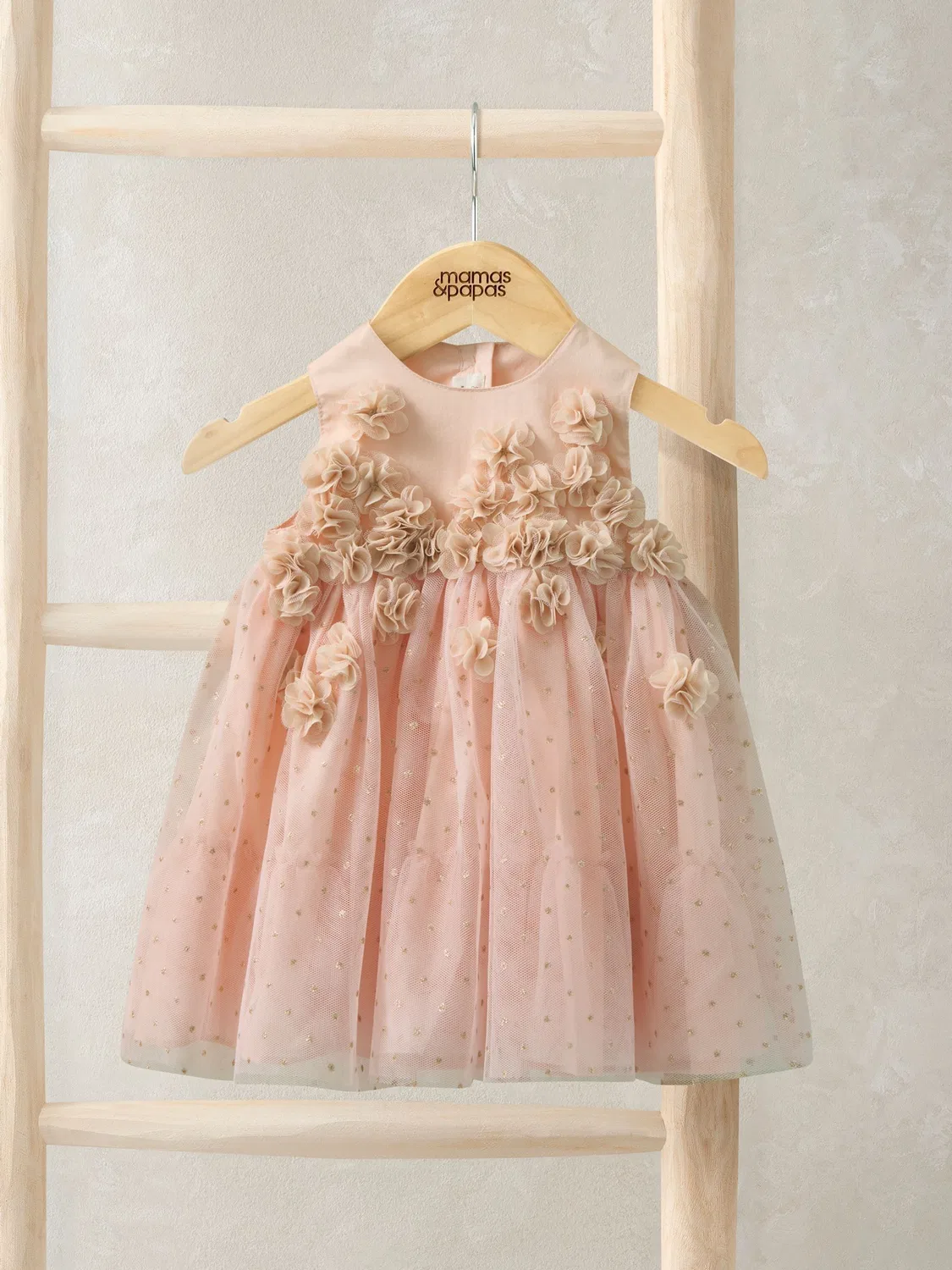 Платье с 3D цветами Sparkle Mamas & Papas, розовое