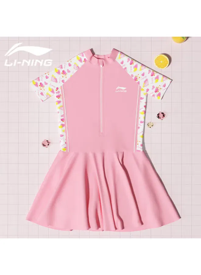 Купальник слитный с шортами 734 Li-Ning, розовый