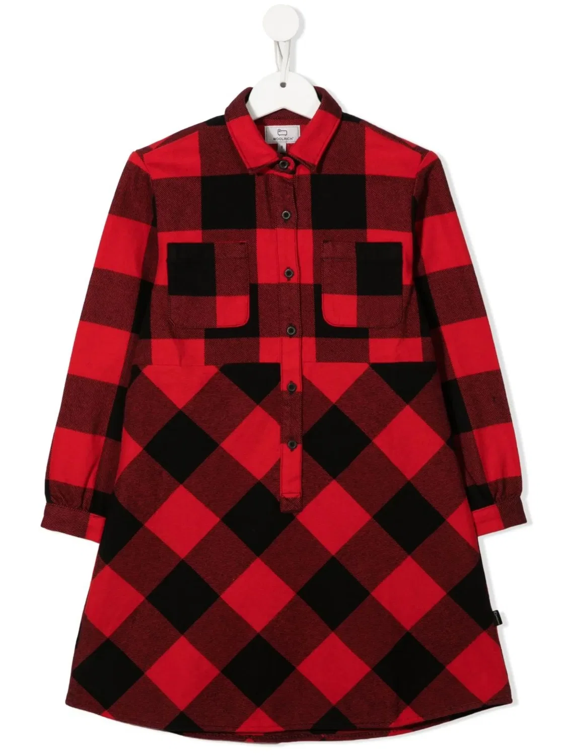 Платье в клетку из органического хлопка Woolrich, черный/красный