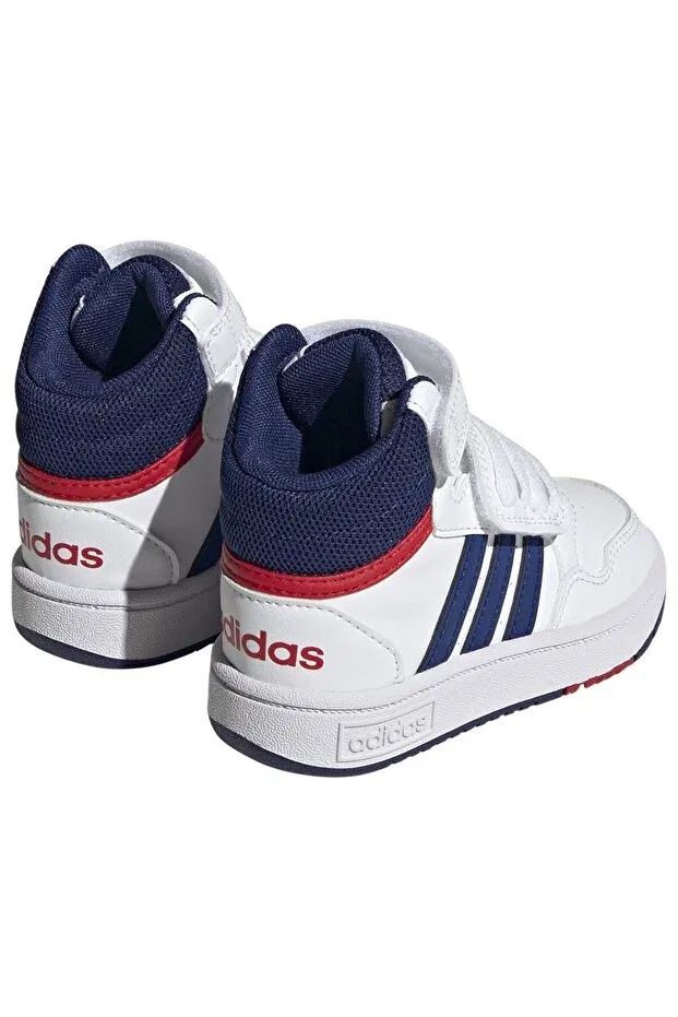Детские спортивные кроссовки для девочек с принтом Hoops Mid 3.0 AC I Adidas, White — фото 3