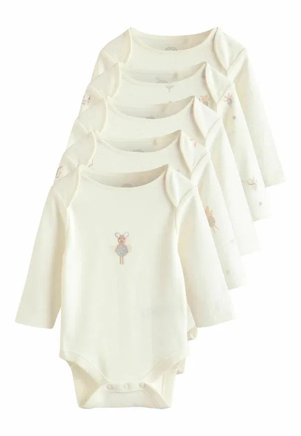 Боди с длинным рукавом Regular fit - 5 pack long sleeve Next, Ecru Fairy Mouse, кремовый