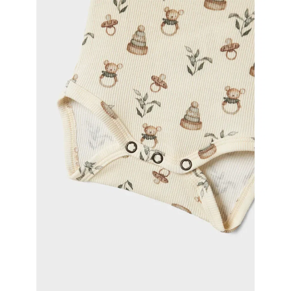 Боди с длинными рукавами Name It Gavo Emo Slim Lil Atelier, бежевый — фото 3