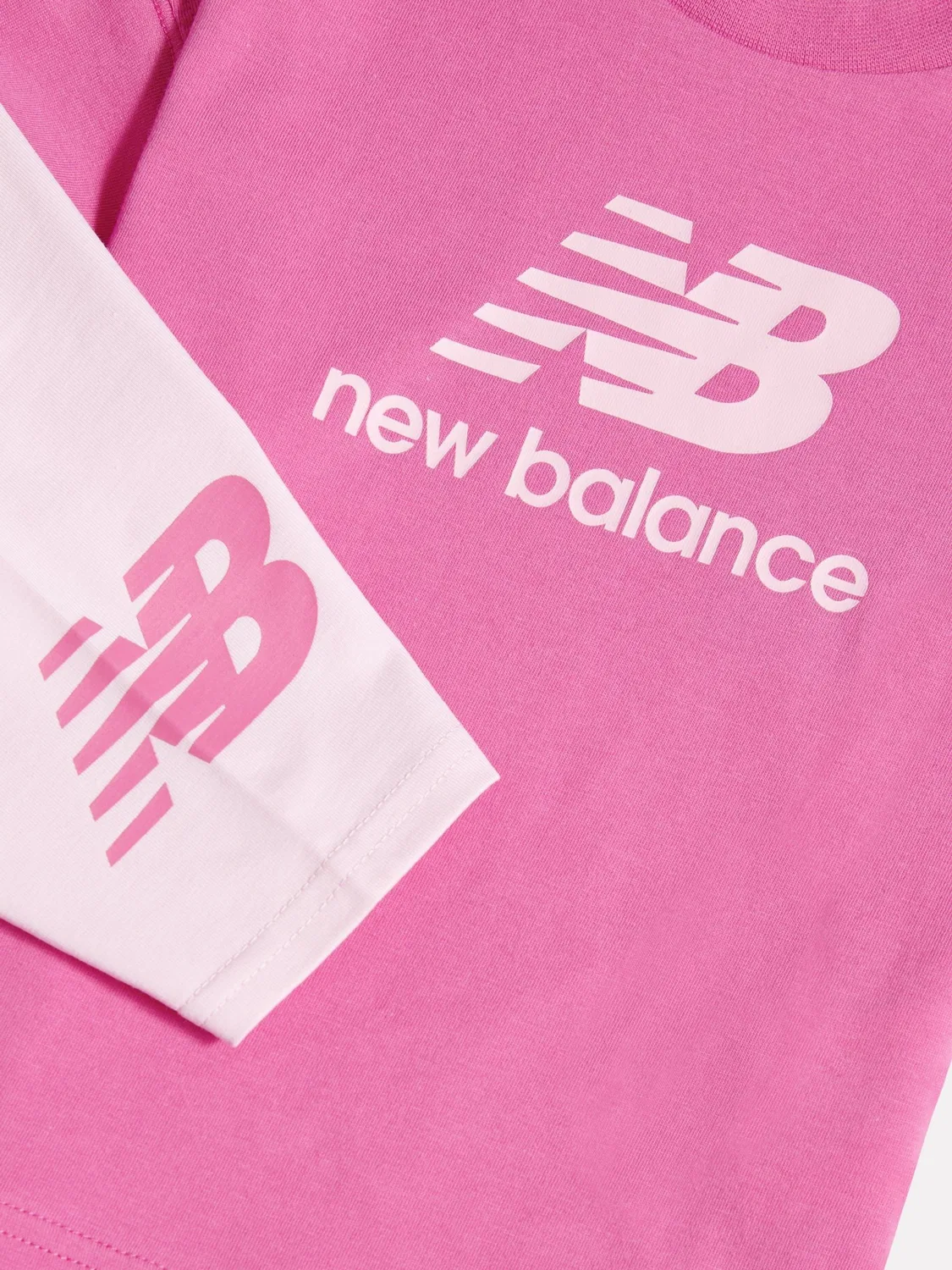 Спортивный комплект из футболки и шорт, с логотипом New Balance, розовый — фото 3